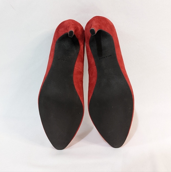 Cole Haan Helen Grand OS Red Leather Suede Pumps - Picture 10 of 12
